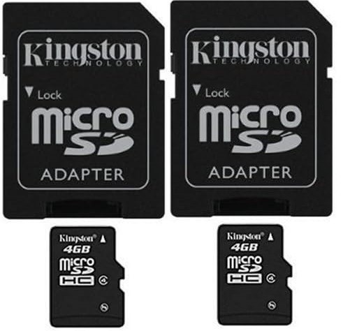 Kingston Micro SD 4GB Memory Card with SD Adapter (2 Pack)