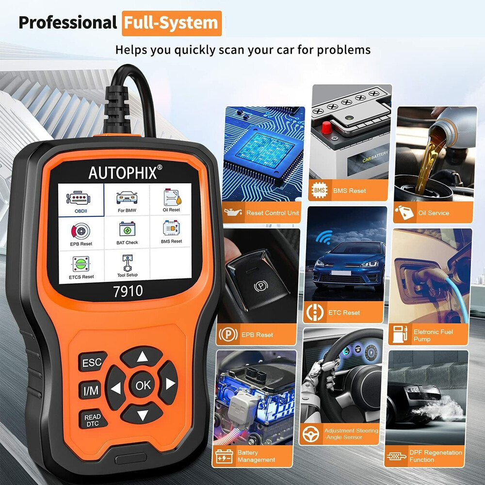 7910 OBD2 Scanner Code Reader Check Engine Fault Scan ABS SRS Diagnostic Tool