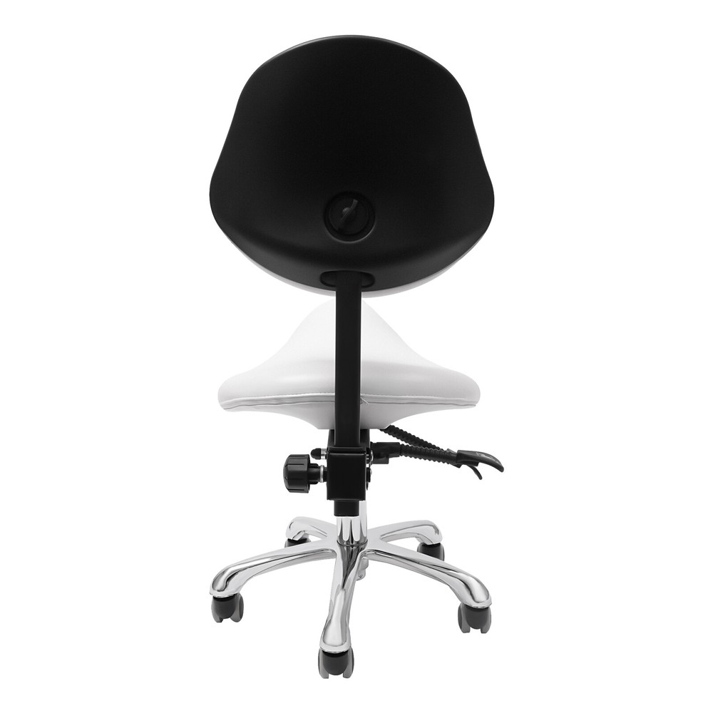 Ergonomic Saddle Stool with Adjustable Backrest for Comfort and Mobility
