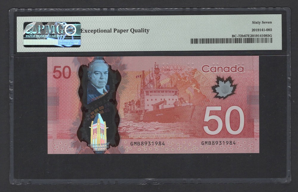 Canada 50 Dollars 2012 BC-72b Uncirculated Grade 67