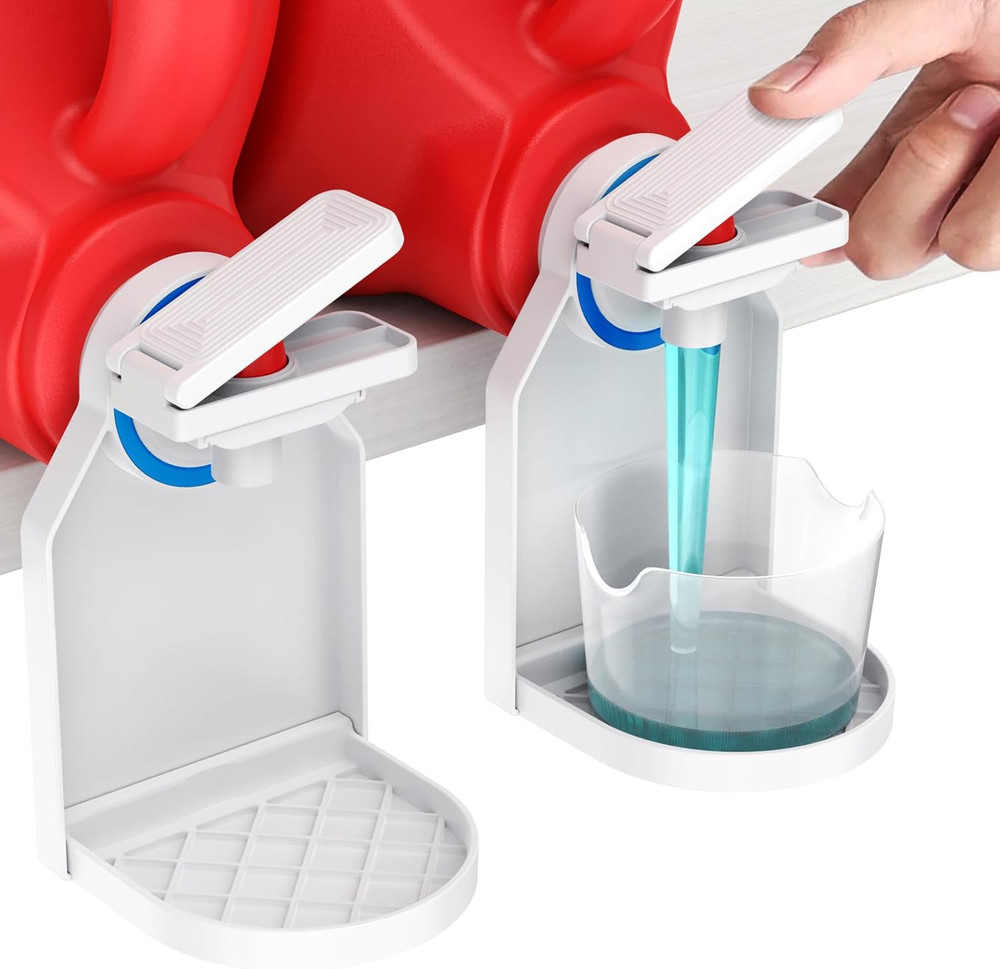 2 Pack Laundry Detergent Dispenser Cup Holder, Nozzle button upgrade，Easily N...