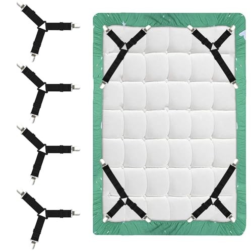 panthra 4 PCS Bed Sheet Holders for Corners, Adjustable Fitted Sheet Holders
