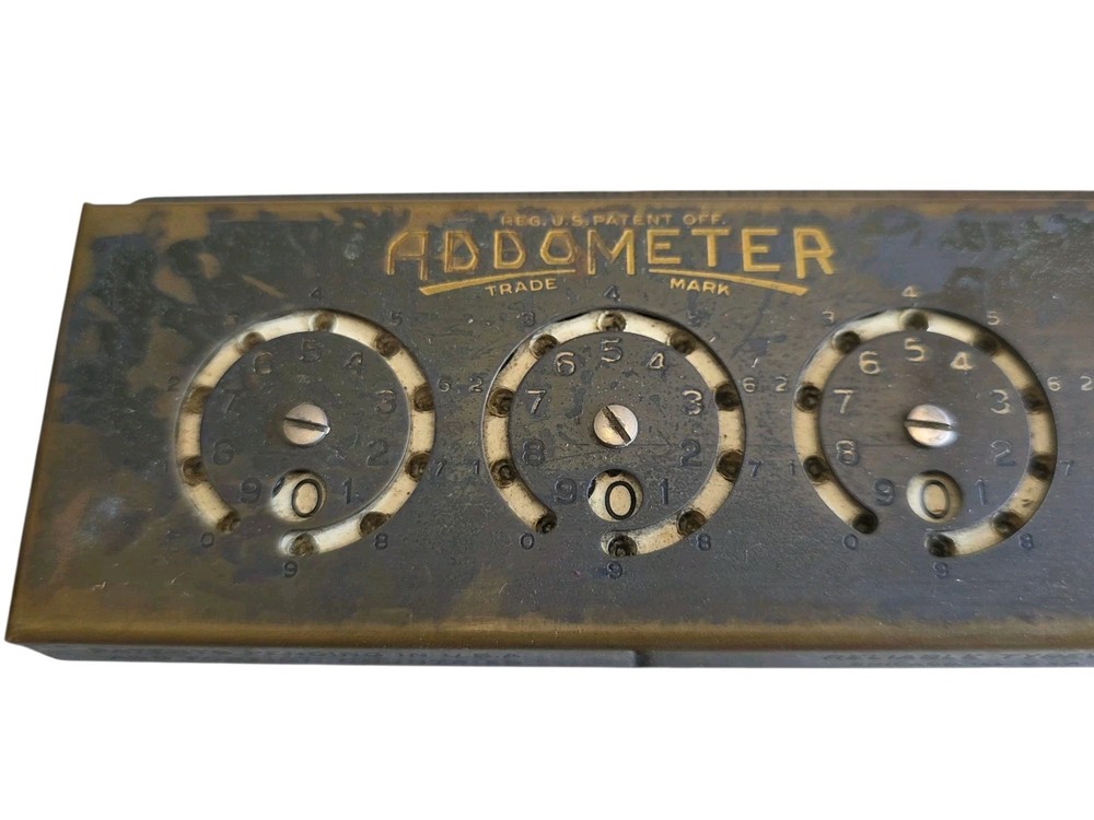 Vintage Addometer Adding Machine With Stylus & 11" Ruler