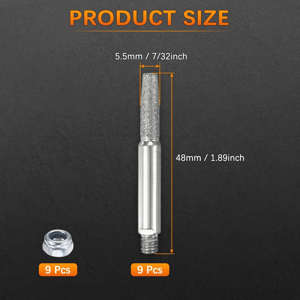 Chainsaw Sharpener with Nuts [18pcs]-Chainsaw Sharpening-[Silver- 7/32 Inch]