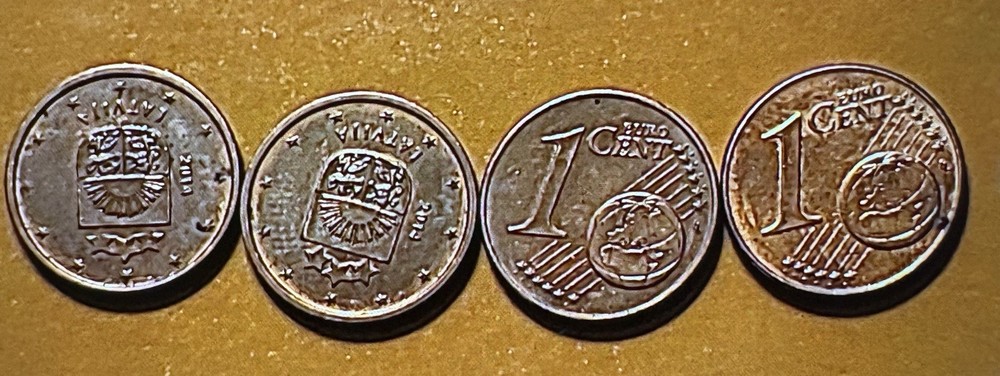 1 Cent Euros 4 Pieces