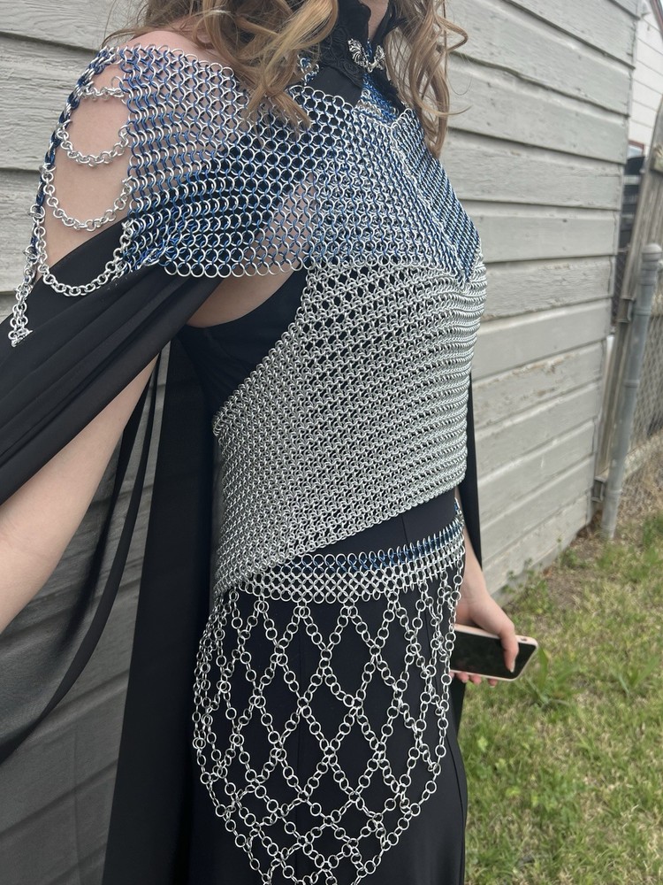 Chain Belt/ Shawl- Blue And silver