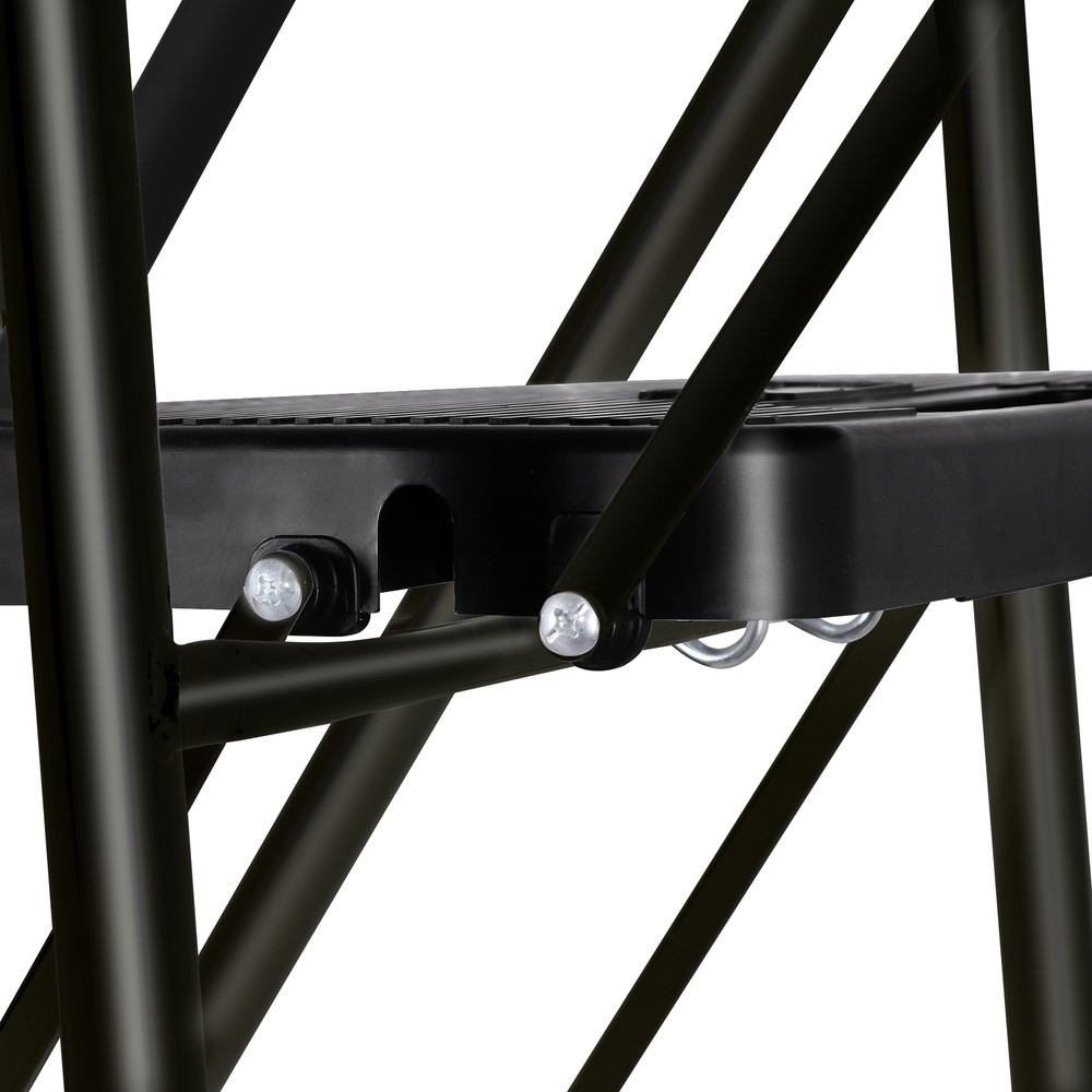 Step Ladder Sturdy 4 Step Ladder with Tool Platform Multipurpose Home Black