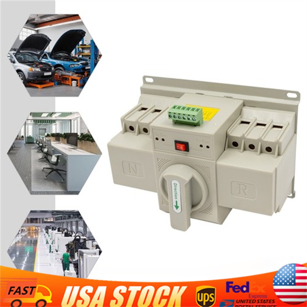 Manual 110V Dual Power Automatic Transfer Switch 3P Generator Changeover Switch