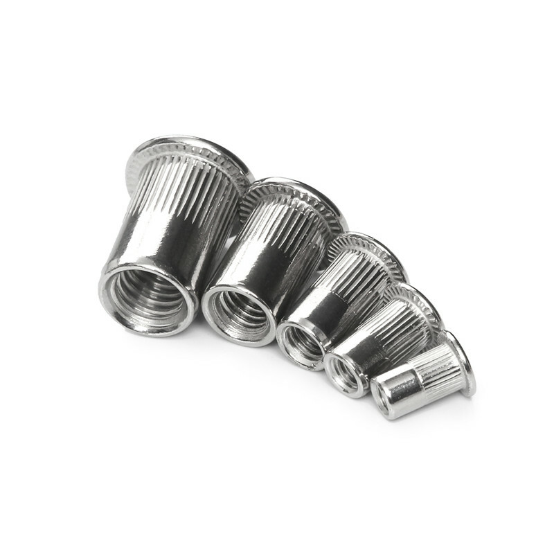 150Pcs RIVET NUT Flat Head Threaded Insert Stainless Steel Nutsert Set Kit