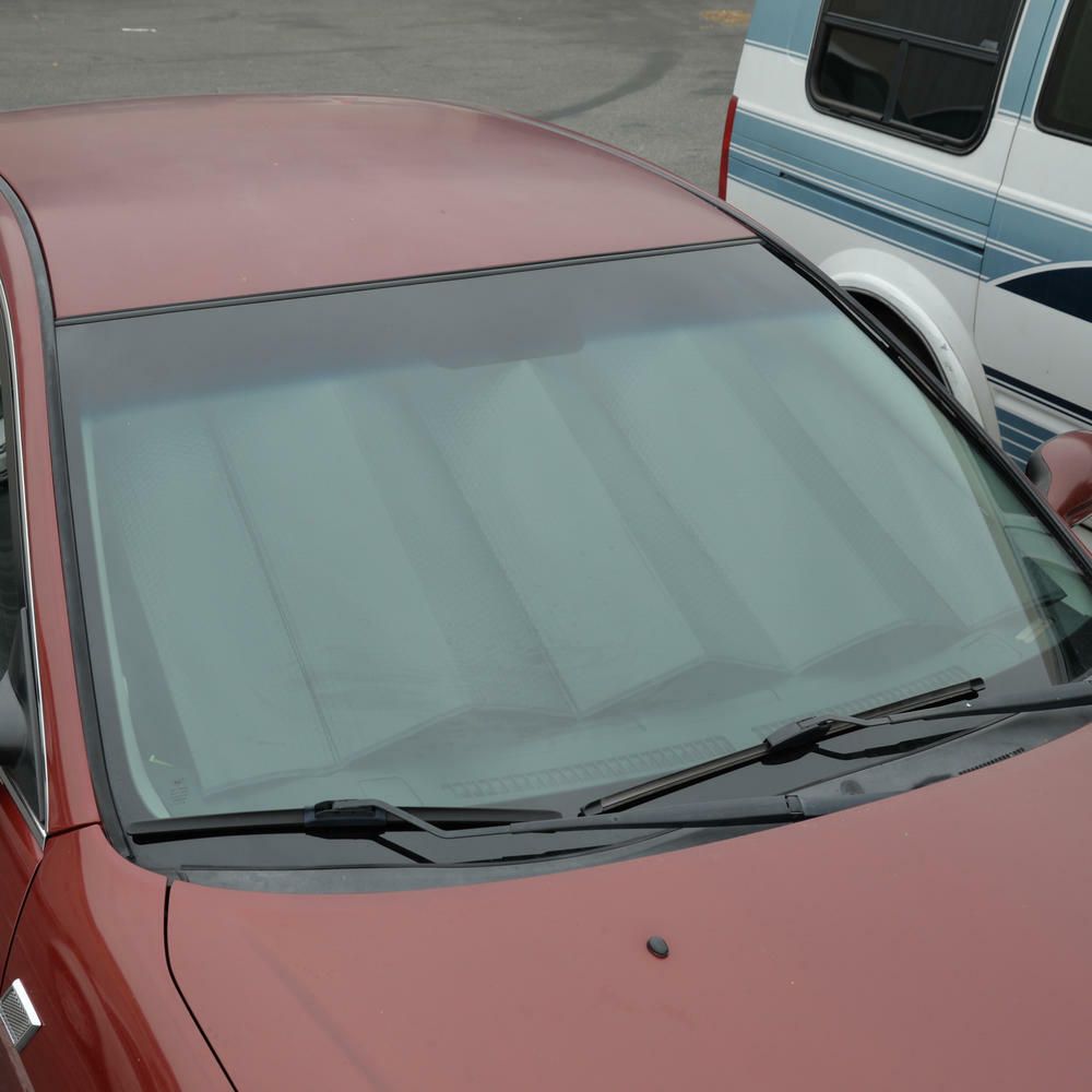 Windshield Reversible Shade Standard Auto Sunshade Foldable Metallic Black