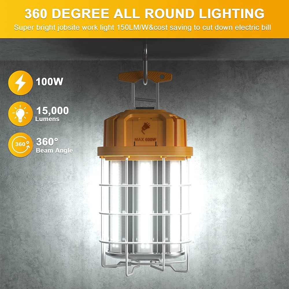 100W LED Temporary Work Light Linkable Construction Jobsite Light(Max Link 600W)