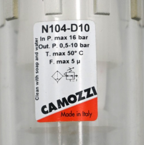 Camozzi N104-D10 Pneumatic Filter-Regulator Max 16 Bar