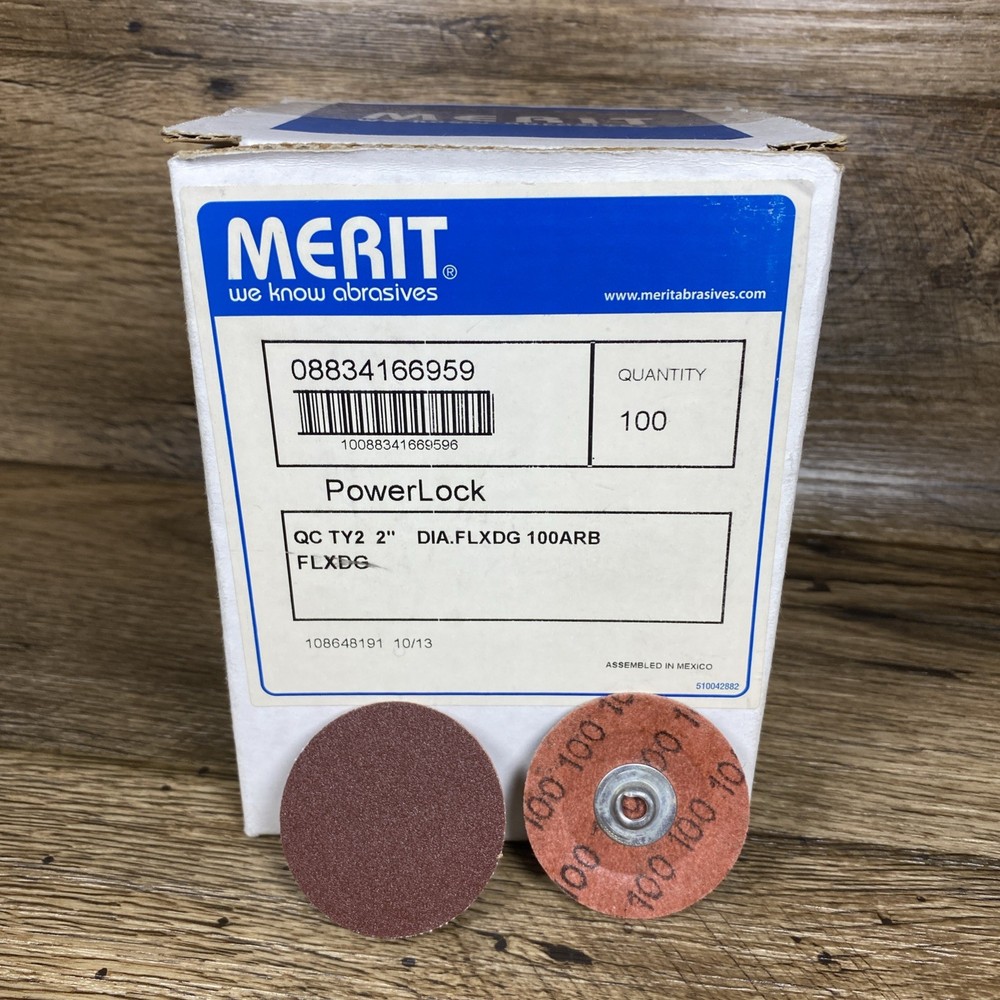 Merit 2" Quick Change Type 2 PowerLock Disc 100ARB 100 Count New
