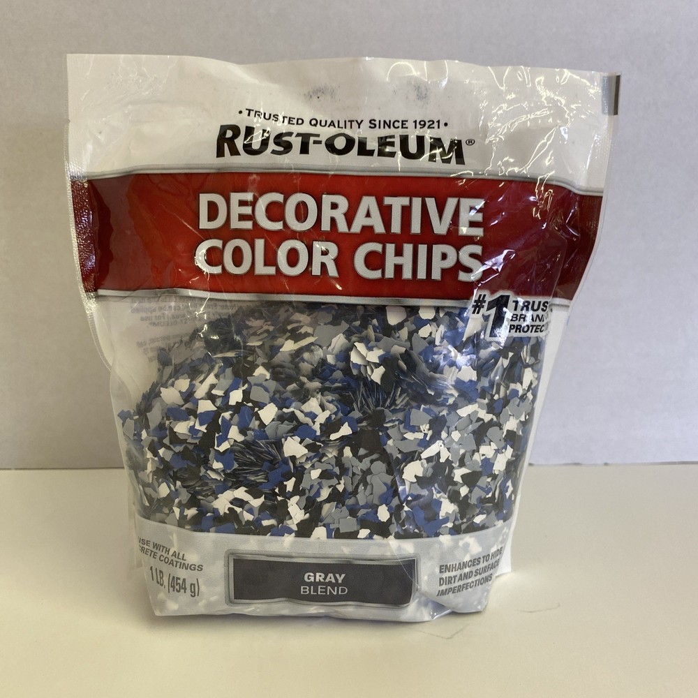 NIP Rust-Oleum  Grey Blend  Decorative Color Chips  1 lb.