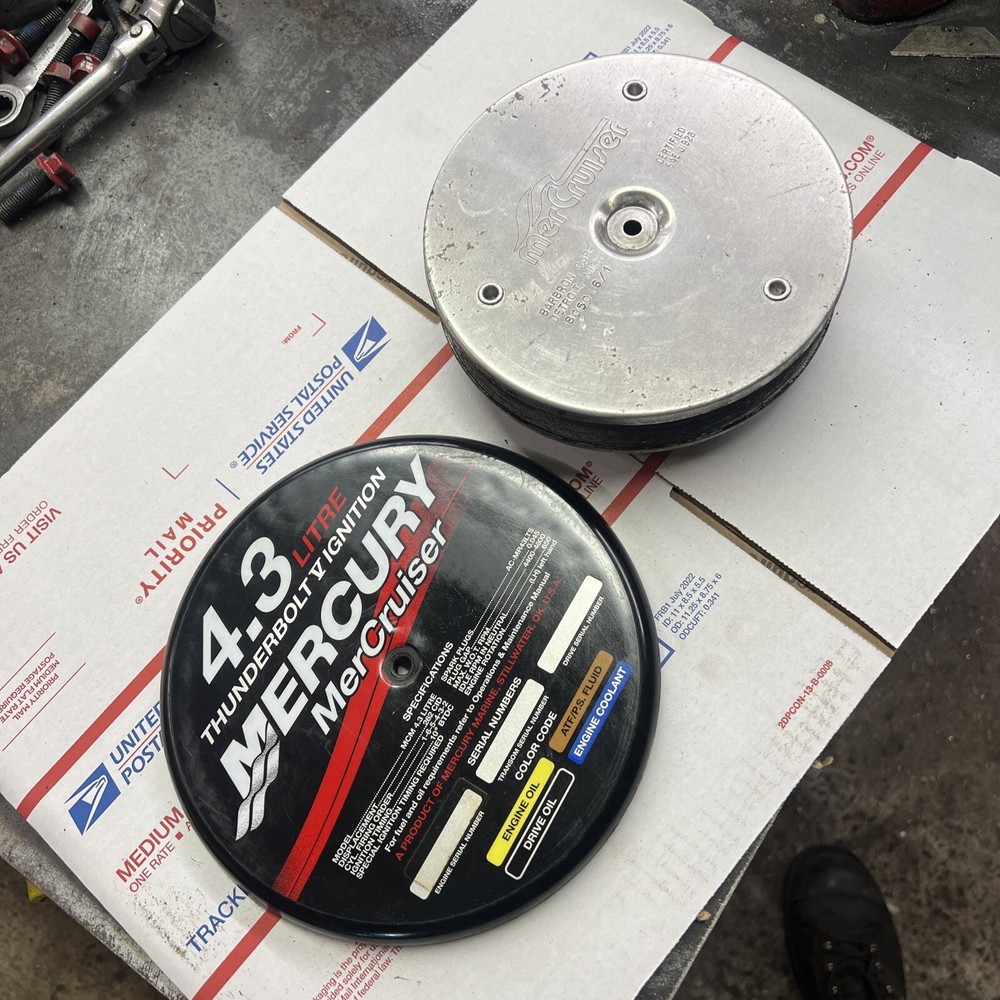 Mercruiser 4.3 engine decal with flame arrestor