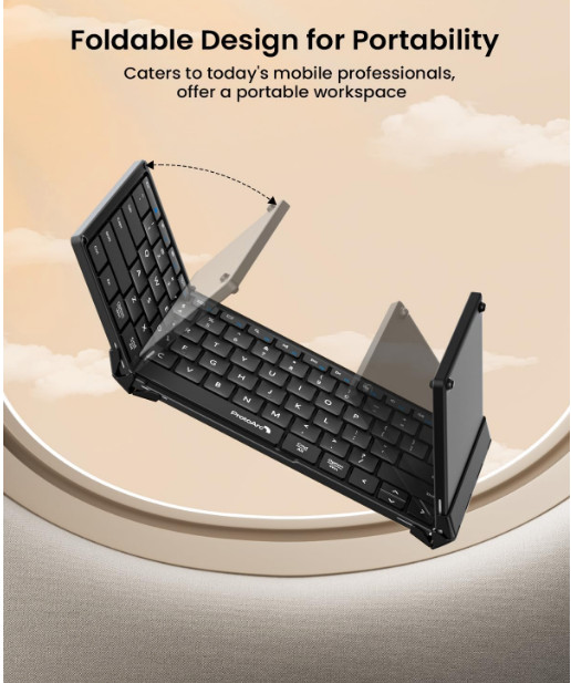 ProtoArc Foldable Bluetooth Keyboard, XK01 Full-Size Portable Wireless Keyboard