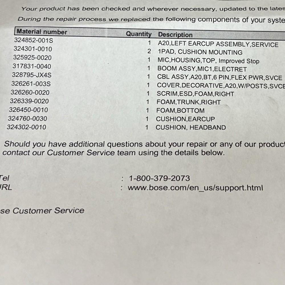 Refurbished Bose A20 ANR Aviation Headset Single Lemo Plug With Bluetooth