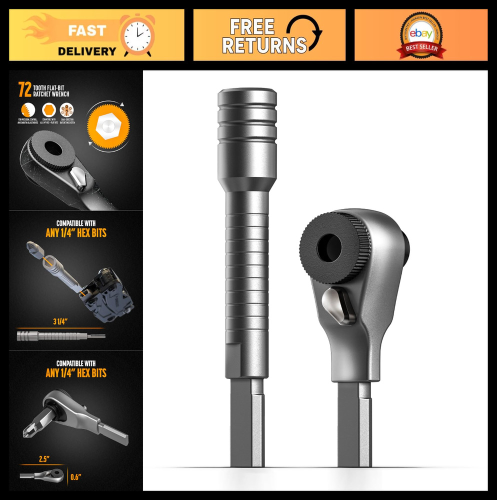 Flat-End Ratchet & Bit Extender Set for Multi-Tools, Compatible with Leatherman,