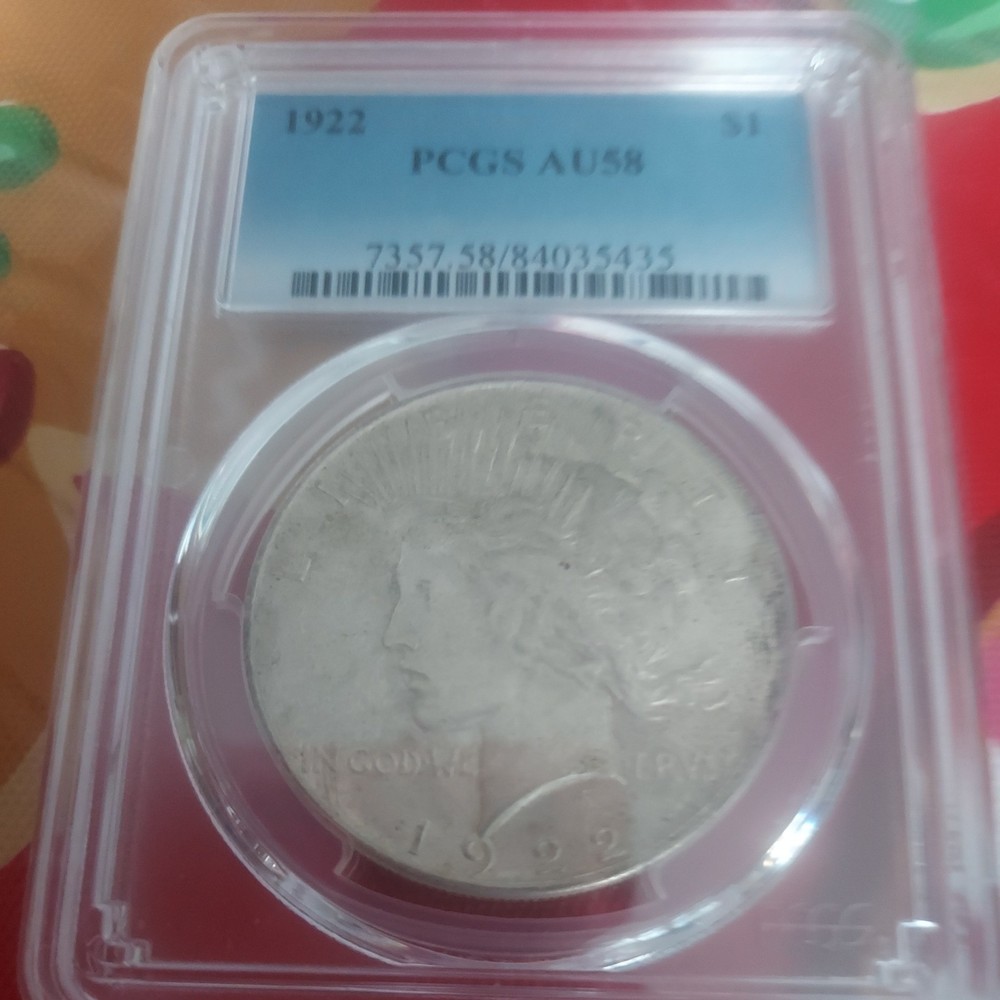 1922-S Silver Peace Dollar PCGS AU 58