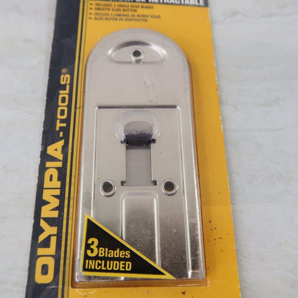 Olympia Tools 33-041 Silver Retractable Razor Scraper Set with Single Edge Blade