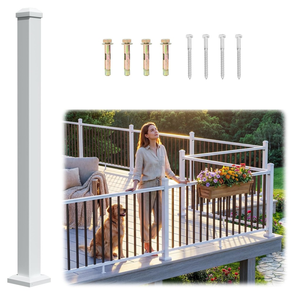 Modular Aluminum Deck Railing Post,Outdoor Decks, Porches(Post Only)