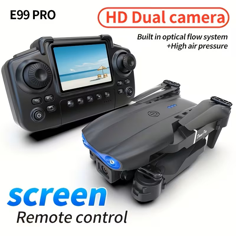 E99 Pro Drone With Dual Camera With Battery Foldable RC Quadcopter For Beginne