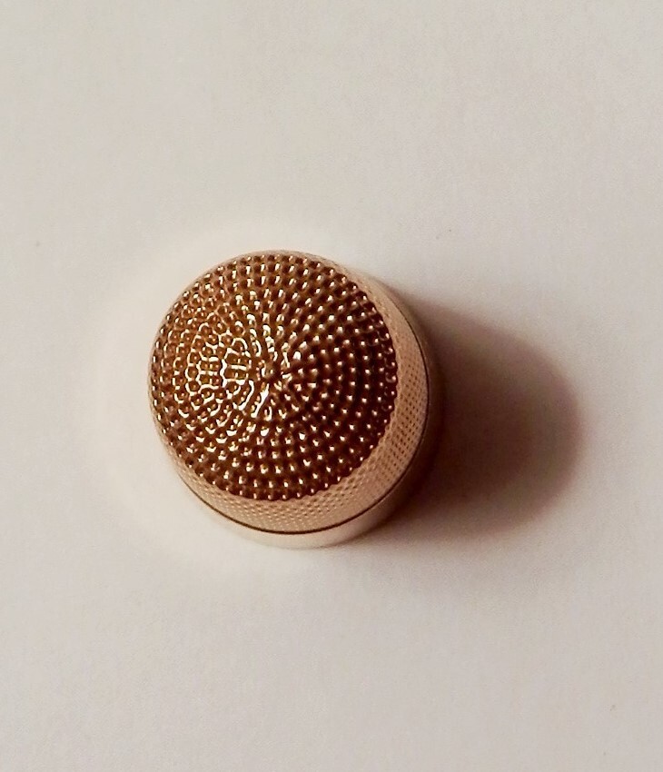 Vintage Solid 14K Yellow Gold Sewing Size 9 Thimble 3 Initial Monogram