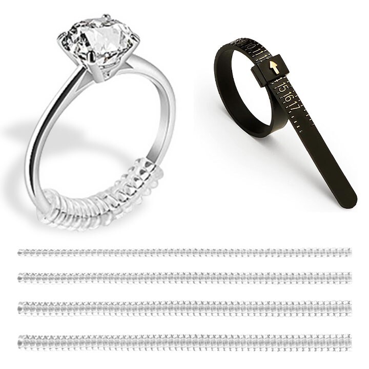 12 Pcs 4 Sizes, Spiral Based Tightener Ring Size, Ring Sizer, size adjuster