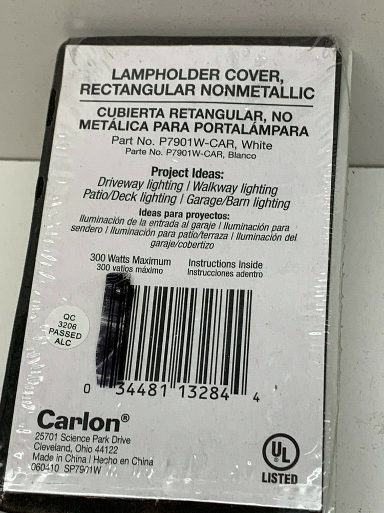 (2-Pack) Carlon White Rectangular 1/2" Threaded Nonmetallic Lampholder Cover