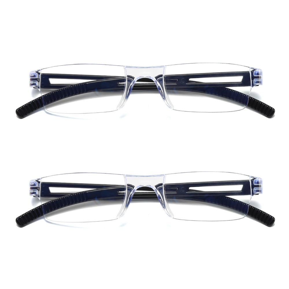 2PK Men Women Blue Light Blocking Reading Glasses Rimless Unisex Computer Reader