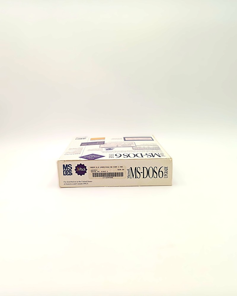 Microsoft MS-DOS 6.0 Operating System Upgrade Original Box and Docs No Disks