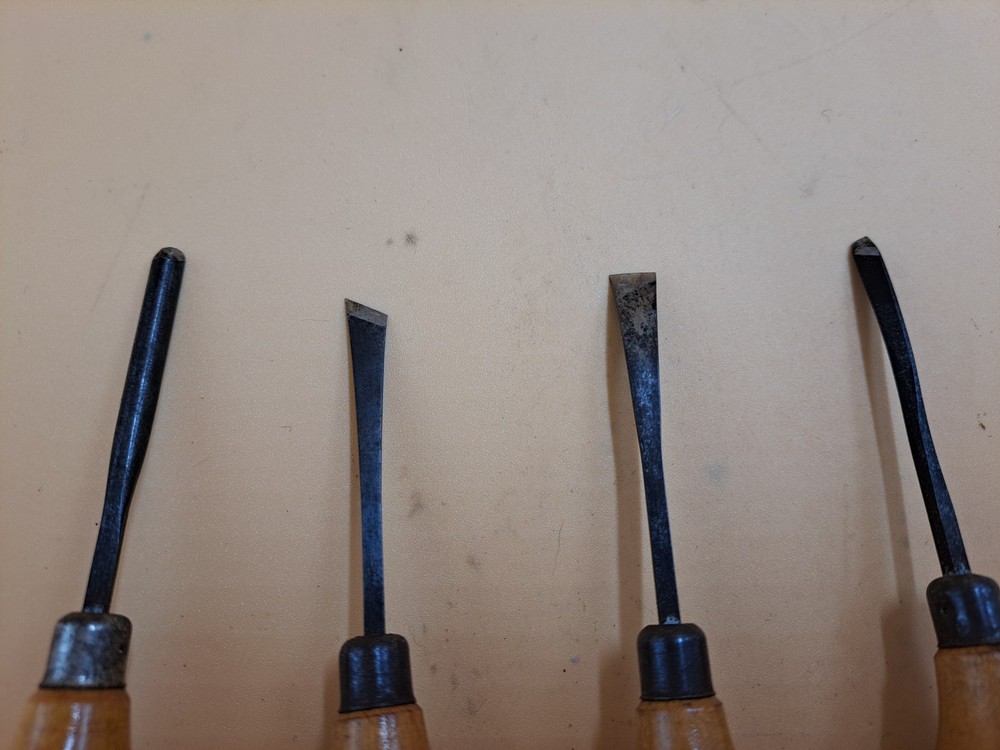 LOT 4x - Miller Falls Wood Carving Palm Gouges Chisels Knife Tool #BECF