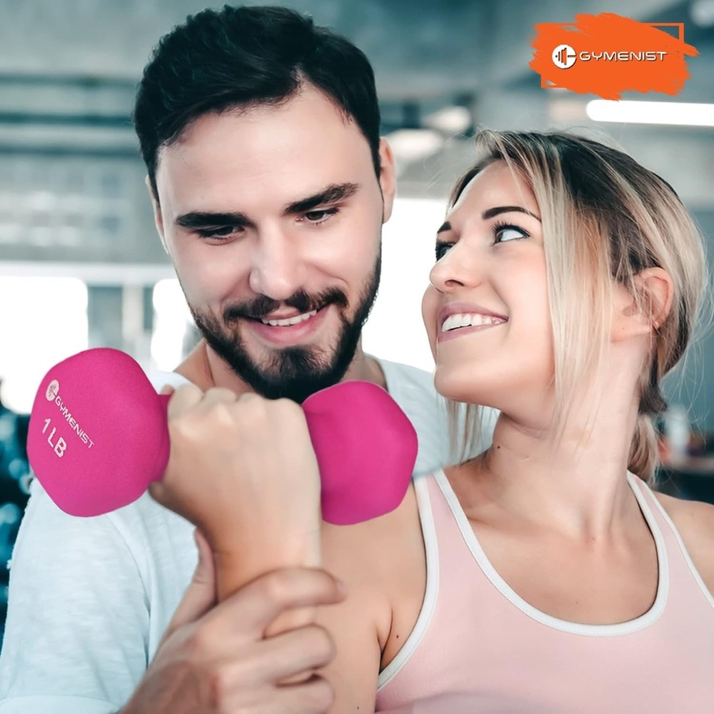 Compact Neoprene Dumbbells Pair - 2 Pack, Perfect for Cardio & Strength Training