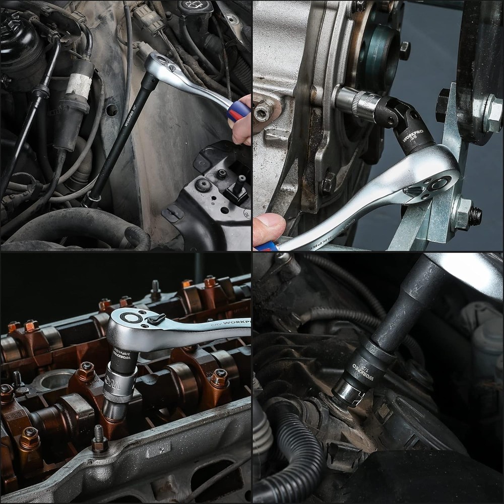 WORKPRO 18-Piece Impact Socket Extension Set, Includes Socket Adapters, Ratchet