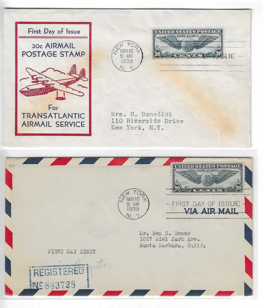 FDC   # C24-19a  --  WSE  --  30c  Winged Globe-- 1939
