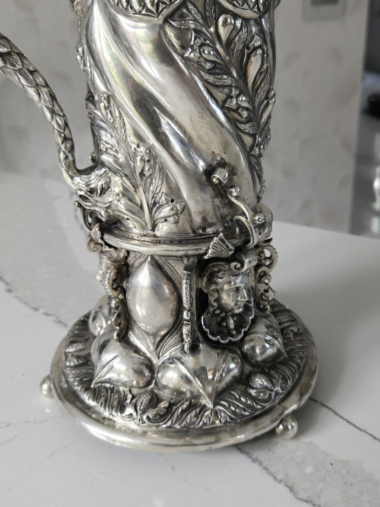 EXCEPTIONAL EXTRA LARGE GERMAN SILVER TANKARD