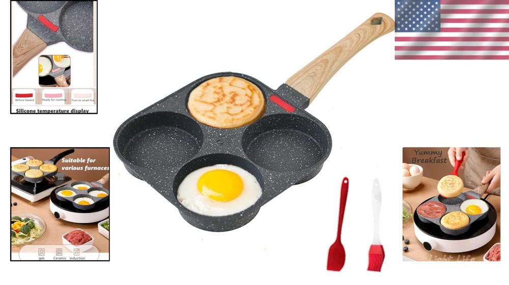 Versatile Breakfast Skillet - 4-Cup Nonstick Egg Pan for Induction & Gas