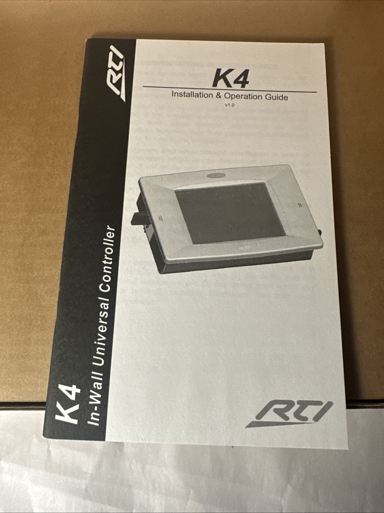 RTI K4 In-Wall Universal Touchscreen Controller NIB (White) + Bracket