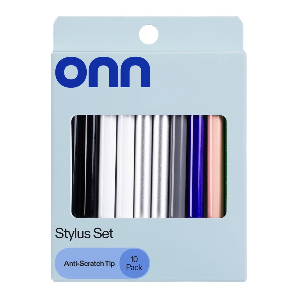 Onn Stylus Set, 10 Pack, Assorted Colors