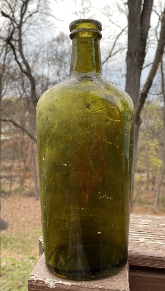 Large Green Scotch Whiskey Flask