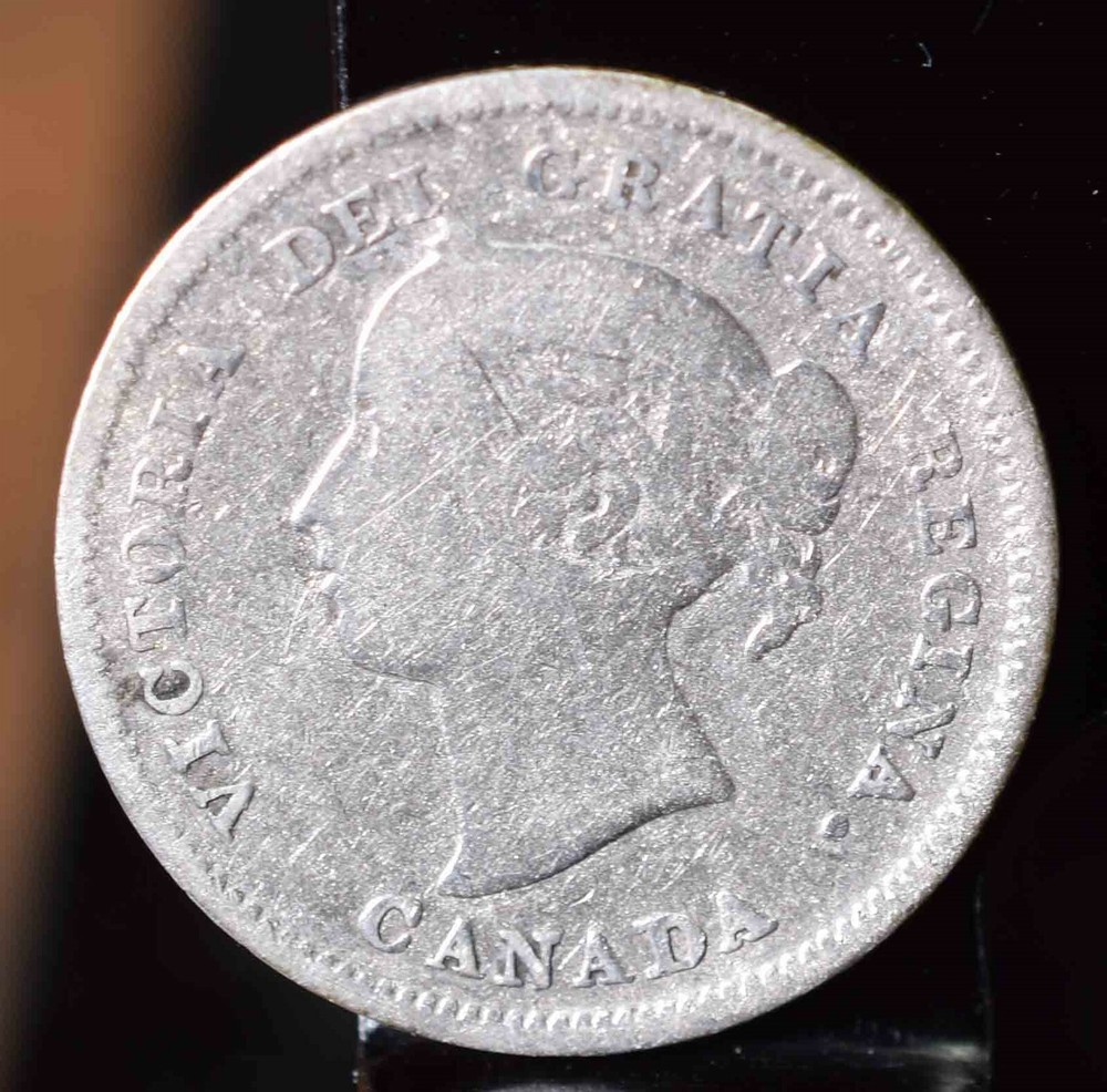 1885/5 Canada Silver 5 Cents - Small 5 - Net G KM#2