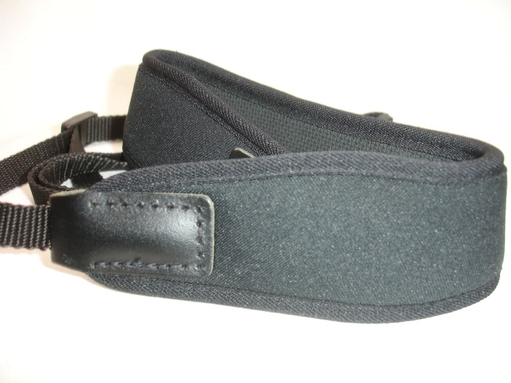 Leica Logo Black Padded Camera Binocular Strap / Neoprene
