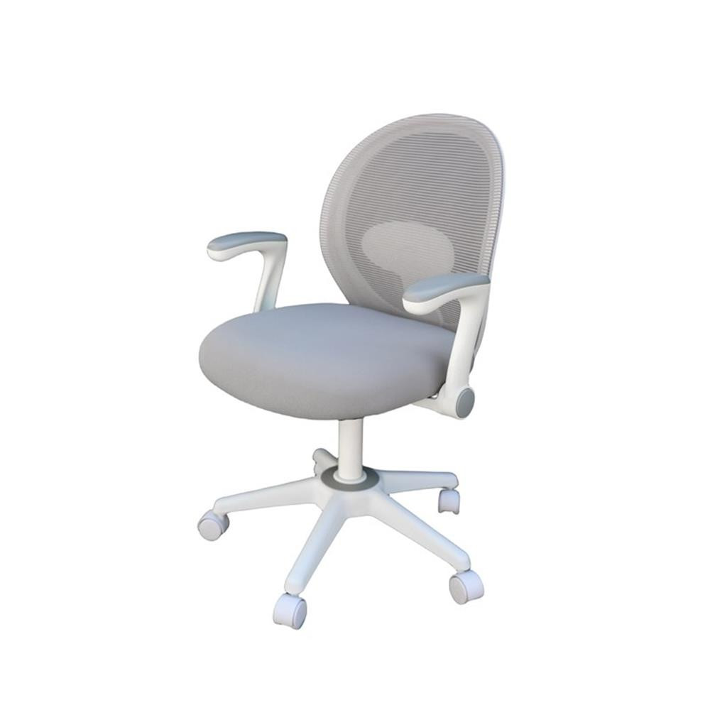 Boss Office Mesh Mid Back Adjustable Armrest Task Chair in Grey/White