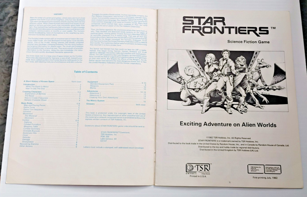 TSR STAR FRONTIERS ALPHA DAWN BASIC GAME RULES & ALPHA DAWN EXPANDED GAME RULES