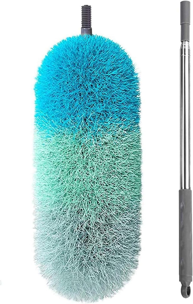Microfiber Feather Duster Bendable Head 100" Extension Pole Cleaning[1][2][3]