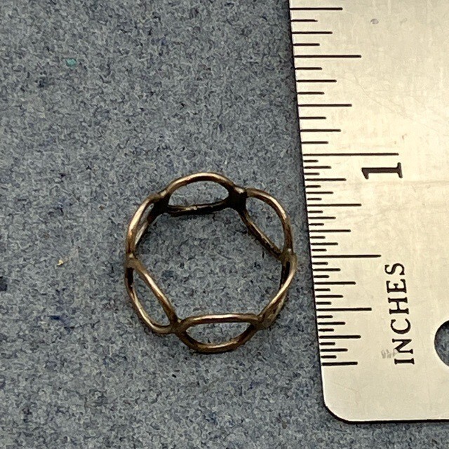 Artisan Circles Ring Hammered As Is Size 5 Silver Handmade Retro Vintage Boho