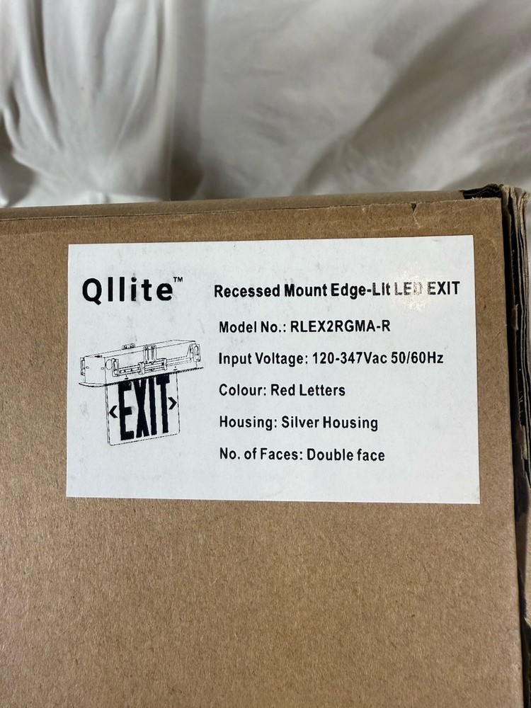 Qllite Recessed Mount Edge - Lit LED EXIT Sign Open Box, Red
