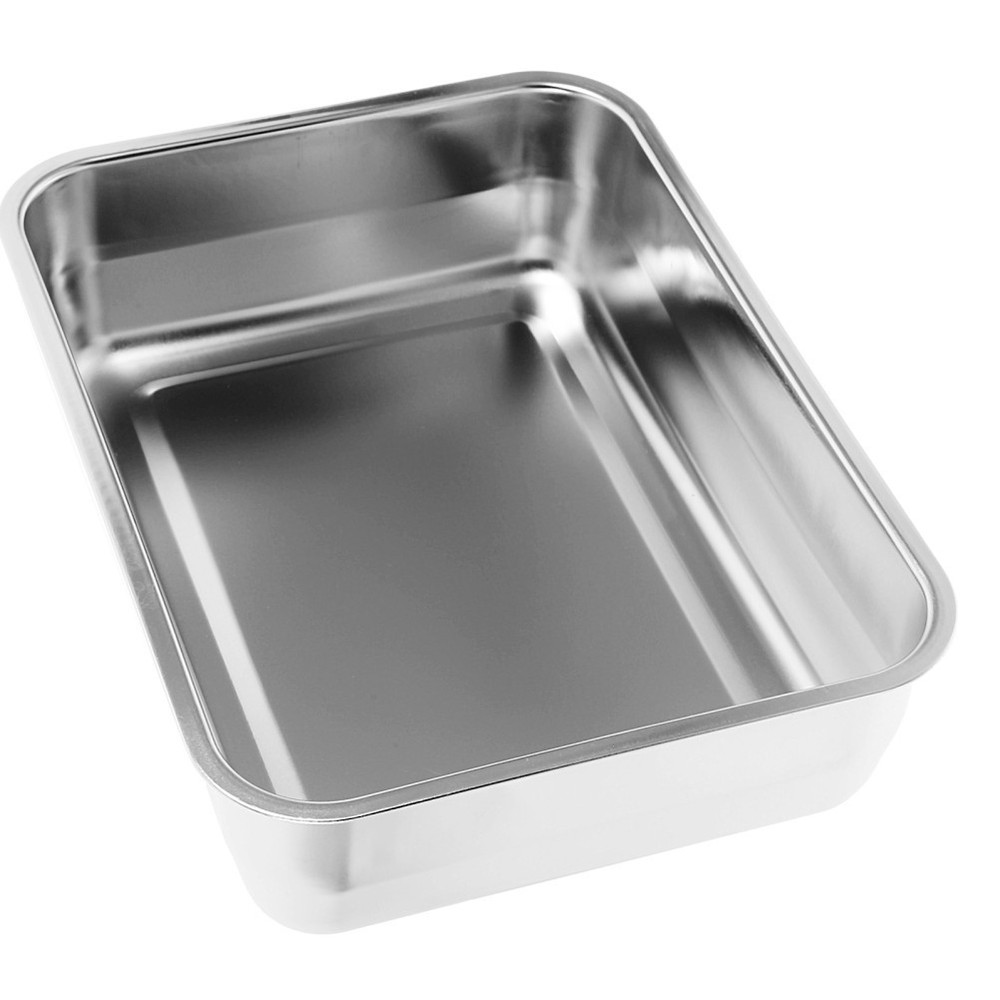 Stainless Steel Roasting Pan Roasting Plate Rectangular Tray Catering
