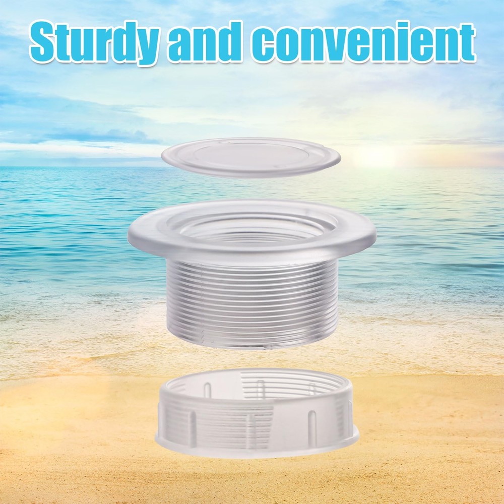 PEUTIER Parasol Hole Ring Plug and Cap Set, ABS Plastic Clear M, transparent