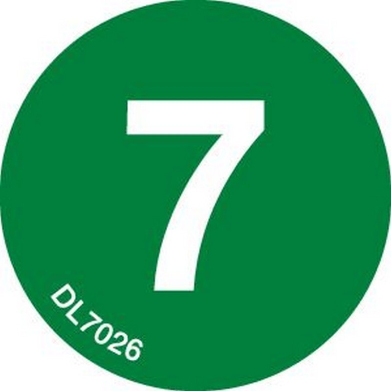 2" Diameter Number 7 Circle Labels (500 per Roll)